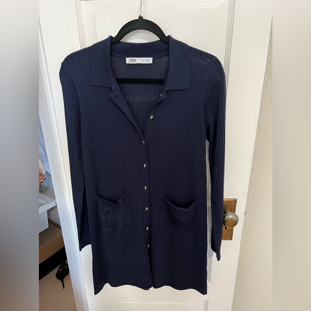 Zara navy sweater dress. New without tags.